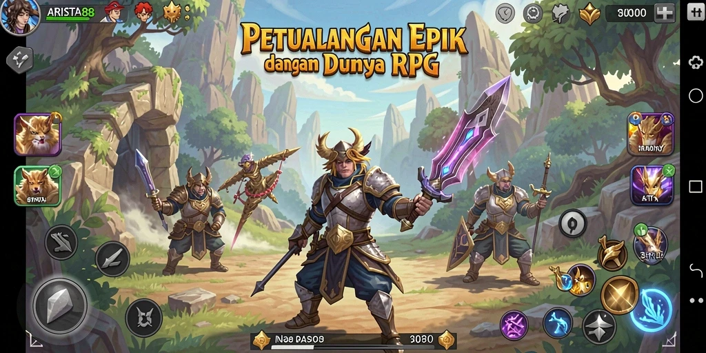 Tampilan gameplay seru dalam dunia RPG ARISTA88.