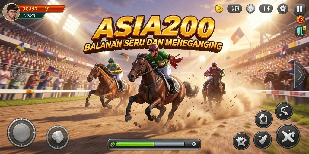Tampilan gameplay balapan menegangkan di ASIA200.