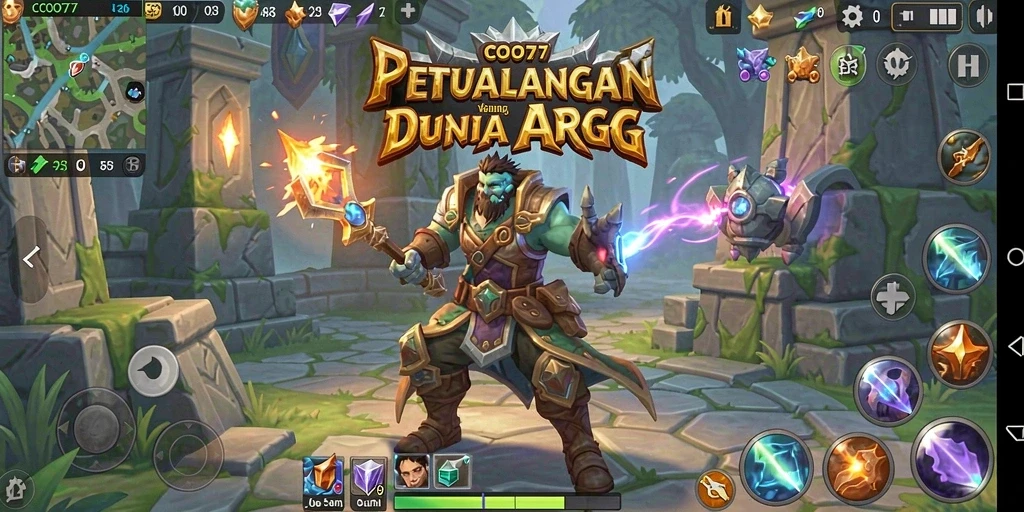 Tampilan seru dari pertarungan dalam game ARPG COO77.