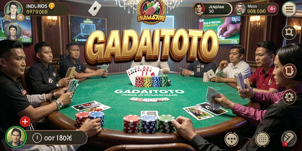Screenshot gameplay GADAITOTO yang menunjukkan keseruan permainan Poker.