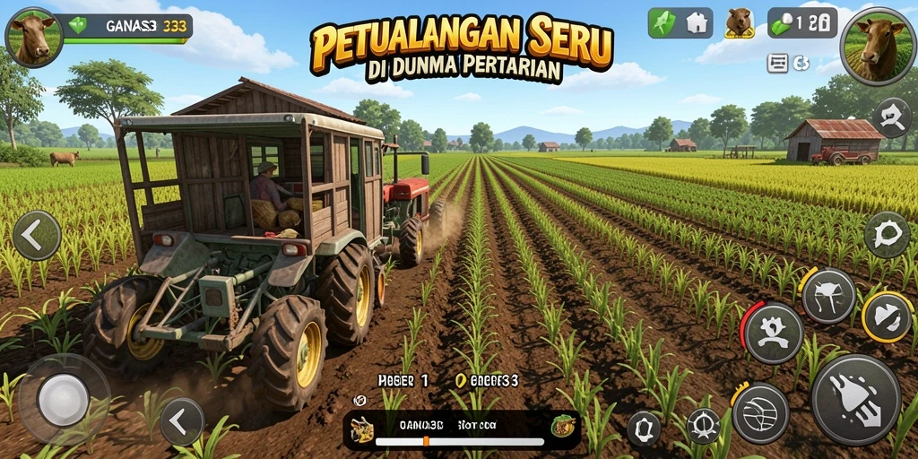 Tampilan gameplay menarik dari petualangan bertani di GANAS33.