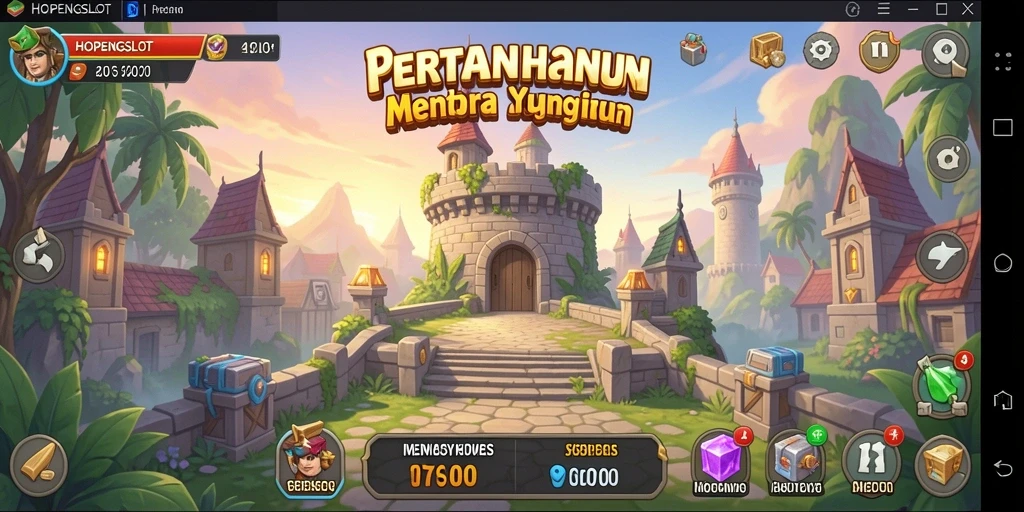 Tampilan menara dan musuh dalam HOPENGSLOT yang menegangkan.