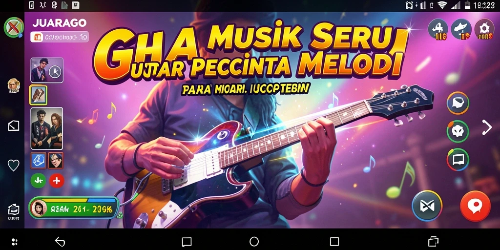 Screenshot JUARAGO menampilkan gameplay seru dengan berbagai pilihan lagu.