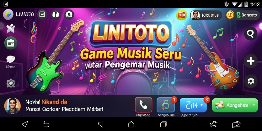 Tampilan gameplay LINITOTO yang mengasyikkan dengan musik menarik.