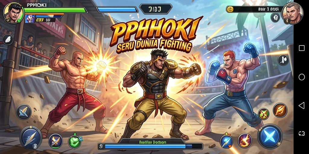 Tampilan gameplay seru PPHOKI dalam pertarungan yang intens.
