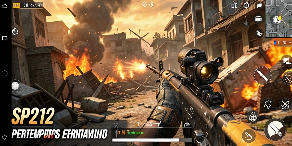 Screenshot SP212 menampilkan aksi tembak-menembak yang intens dalam gameplay FPS.